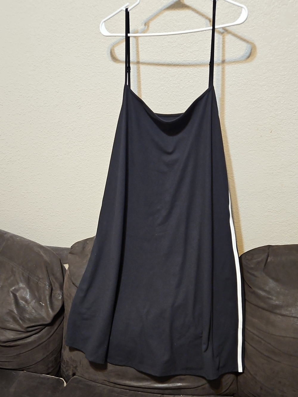 wild fable Black Midi Dress with White Side Stripe Detail